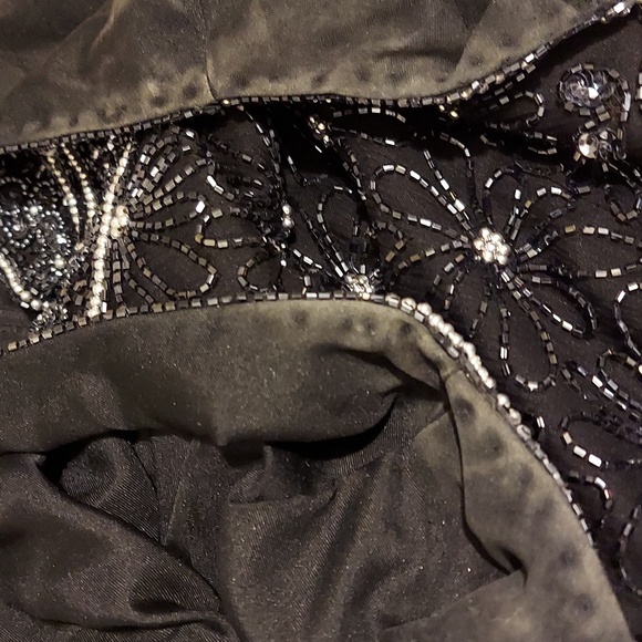 Vintage Papell Boutique Evening Black & Silver Beaded Trapeze Halter Top Size M - Picture 16 of 16